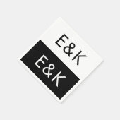 Ultra Modern formatiert Groß Monogram einfach Serviette (Ecke)