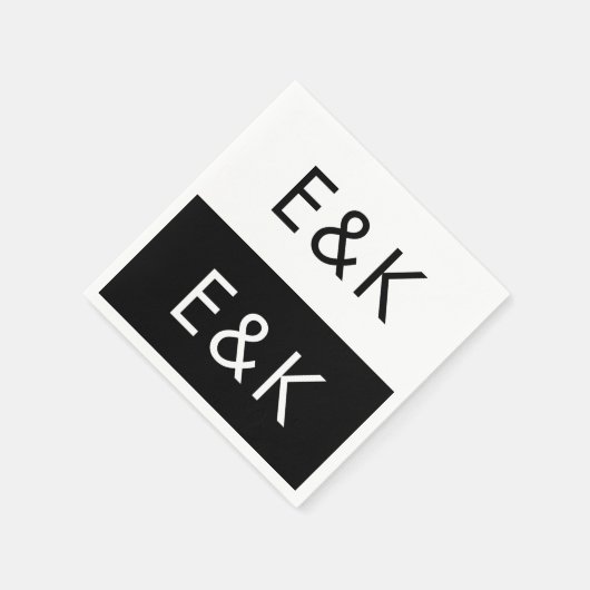 Ultra Modern formatiert Groß Monogram einfach Serviette (Ecke)