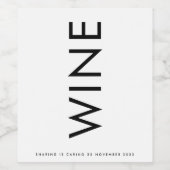 Ultra Modern formatiert Groß Monogram einfach Weinetikett (Einzelnes Label)