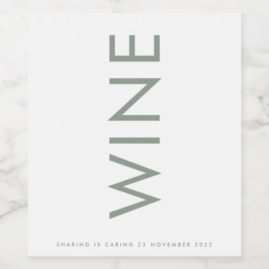 Ultra Modern formatiert, grün, einfach Weinetikett (Einzelnes Label)