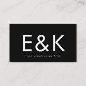 Ultra Modern formatierte, große Monogramm-Schwarz Visitenkarte (Vorderseite)