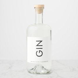 Ultra Modern formatierter, einfacher Monogramm-Gin Alkoholflaschenetikett