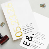 Ultra Modern Gold Kein Foto Fett Datum Save the Da Folieneinladung