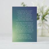 Ultra-Modern Gradient Green Blue Ombre Wedding Begleitkarte (Stehend Vorderseite)