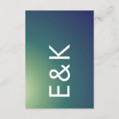 Ultra-Modern Gradient Green Blue Ombre Wedding Begleitkarte (Rückseite)