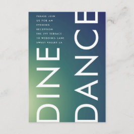 Ultra-Modern Gradient Green Blue Ombre Wedding Begleitkarte