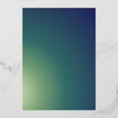 Ultra-Modern Gradient Green Blue Ombre Wedding Folieneinladung (Rückseite)