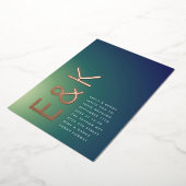 Ultra-Modern Gradient Green Blue Ombre Wedding Folieneinladung (Gedreht)