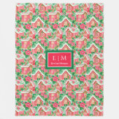 Ultra modern hot pink watercolor preppy festive fleecedecke (Vorderseite)