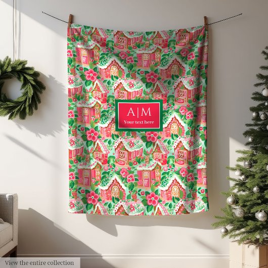 Ultra modern hot pink watercolor preppy festive fleecedecke