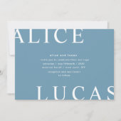 Ultra Modern Layout Monogram Blue Wedding Einladung (Vorderseite)