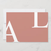 Ultra Modern Layout Monogram Coral Wedding Einladung (Rückseite)
