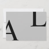 Ultra Modern Layout Monogram Gray Wedding Einladung (Rückseite)