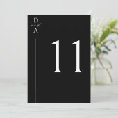 Ultra-Modern-Minimal-Schwarze-und-Weiße-Tischnumme Save The Date (Stehend Vorderseite)