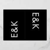 Ultra Modern Monogram 2 x Info Details GOLD Folieneinladung (Rückseite)