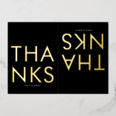 Ultra Modern Monogram TWO Danke GOLD Folieneinladung (Vorderseite)