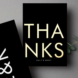 Ultra Modern Monogram TWO Danke GOLD Folieneinladung