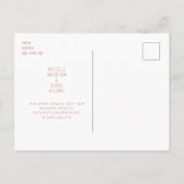Ultra-Modern-Monogram-Zimt Save the Date Postkarte (Rückseite)
