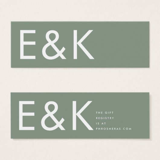 Ultra Modern Sage Green Big Monogram Simple (Vorne & Hinten)