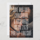 Ultra Modern Simple Photo Big Bold Details Wedding Save The Date (Vorderseite)