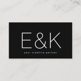 Ultra Modern Skinny Big Monogram Black Einzigartig Visitenkarte