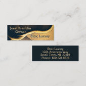Ultra-moderne Alkoholtink Navy und Gold Mini Visitenkarte (Vorne/Hinten)