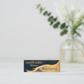 Ultra-moderne Alkoholtink Navy und Gold Mini Visitenkarte (Stehend Vorderseite)