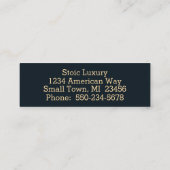 Ultra-moderne Alkoholtink Navy und Gold Mini Visitenkarte (Rückseite)