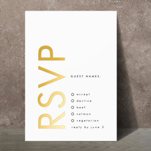 Ultra Moderne Fette Namen 2 x RSVP GOLD Folieneinladung
