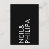 Ultra-MODERNE GROSSNAME DINE DANCE Hochzeit Begleitkarte (Rückseite)