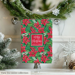 Ultra moderne Magenta- und Grün-Weihnachts-Preppy Badhandtuch Set