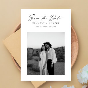 Ultra-moderne minimalistische Foto-Hochzeitsschrif Save The Date