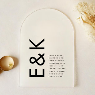 Ultra moderne Monogramm-Hochzeit Acryleinladungen