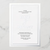 Ultra-moderne Silberfolien-Einladung Folieneinladung (Vorderseite)