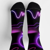 Ultra-Moderne Socken – Neon-Geometrisches Design (Oben)