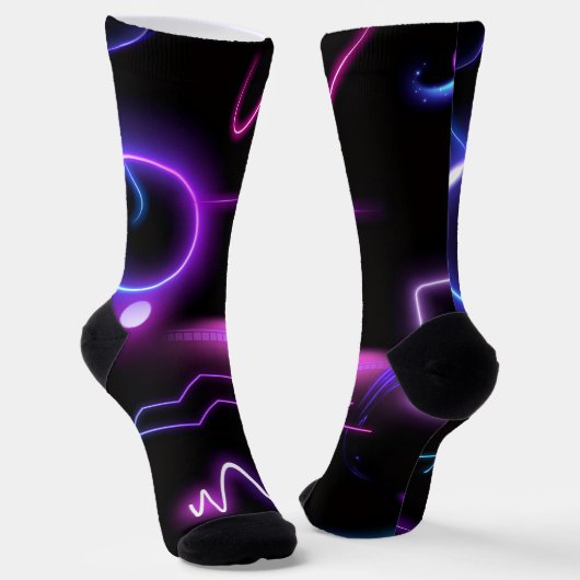 Ultra-Moderne Socken – Neon-Geometrisches Design (Gewinkelt)