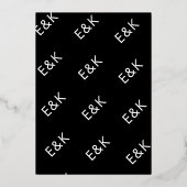 Ultra-MODERNER ONgram Fun Wedding REAL GOLD Folieneinladung (Rückseite)