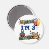 Ultra Niedlich 3 Jahre alt Leopard Safari Geburtst Magnet (Vorderseite/Rückseite)