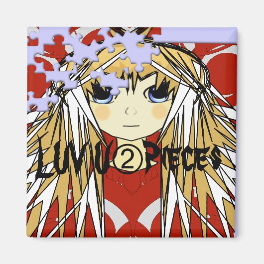Ultra Niedlich Anime Girl Luv U 2 Pieces Magnet (Vorne)