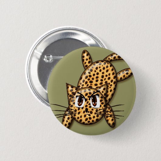 Ultra Niedlich Anime Leopard Kitty Button (Vorne & Hinten)
