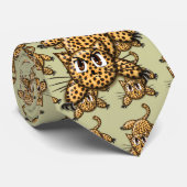 Ultra Niedlich Anime Leopard Kitty Krawatte (Gerollt)