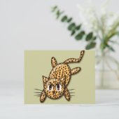 Ultra Niedlich Anime Leopard Kitty Postkarte (Stehend Vorderseite)