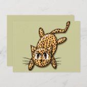 Ultra Niedlich Anime Leopard Kitty Postkarte (Vorne/Hinten)