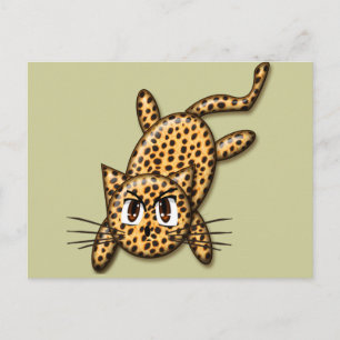 Ultra Niedlich Anime Leopard Kitty Postkarte