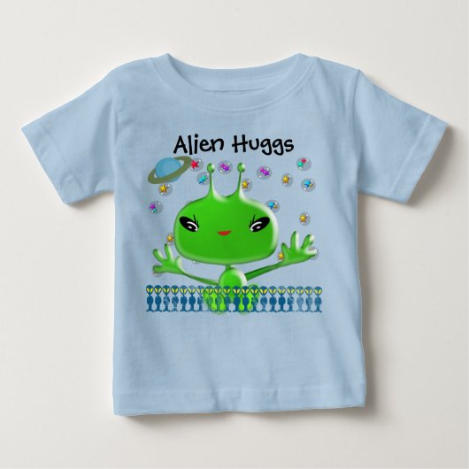 Ultra Niedlich Baby Alien Huggs Baby T-shirt (Vorderseite)