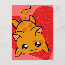 Ultra Niedlich Kawaii Valentine Kitty Feiertagspostkarte
