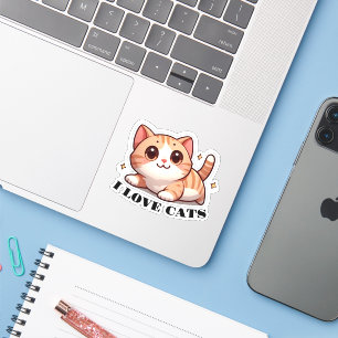 Ultra Niedlich Kitten I Liebe Katzen Aufkleber