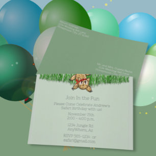 Ultra Niedlich Safari Leopard Geburtstagseinladung Einladungspostkarte