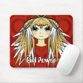 Ultra Niedlicher Girl Power Anime Girl Wild Long H Mousepad (Mit Mouse)