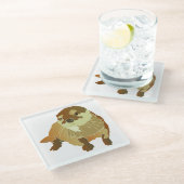 ultra-niedliches Otter-Design Glasuntersetzer (Schrägansicht)